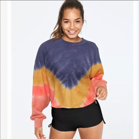 PINK Victoria's Secret Tops - ☾ PINK VS drop shoulder crop crew